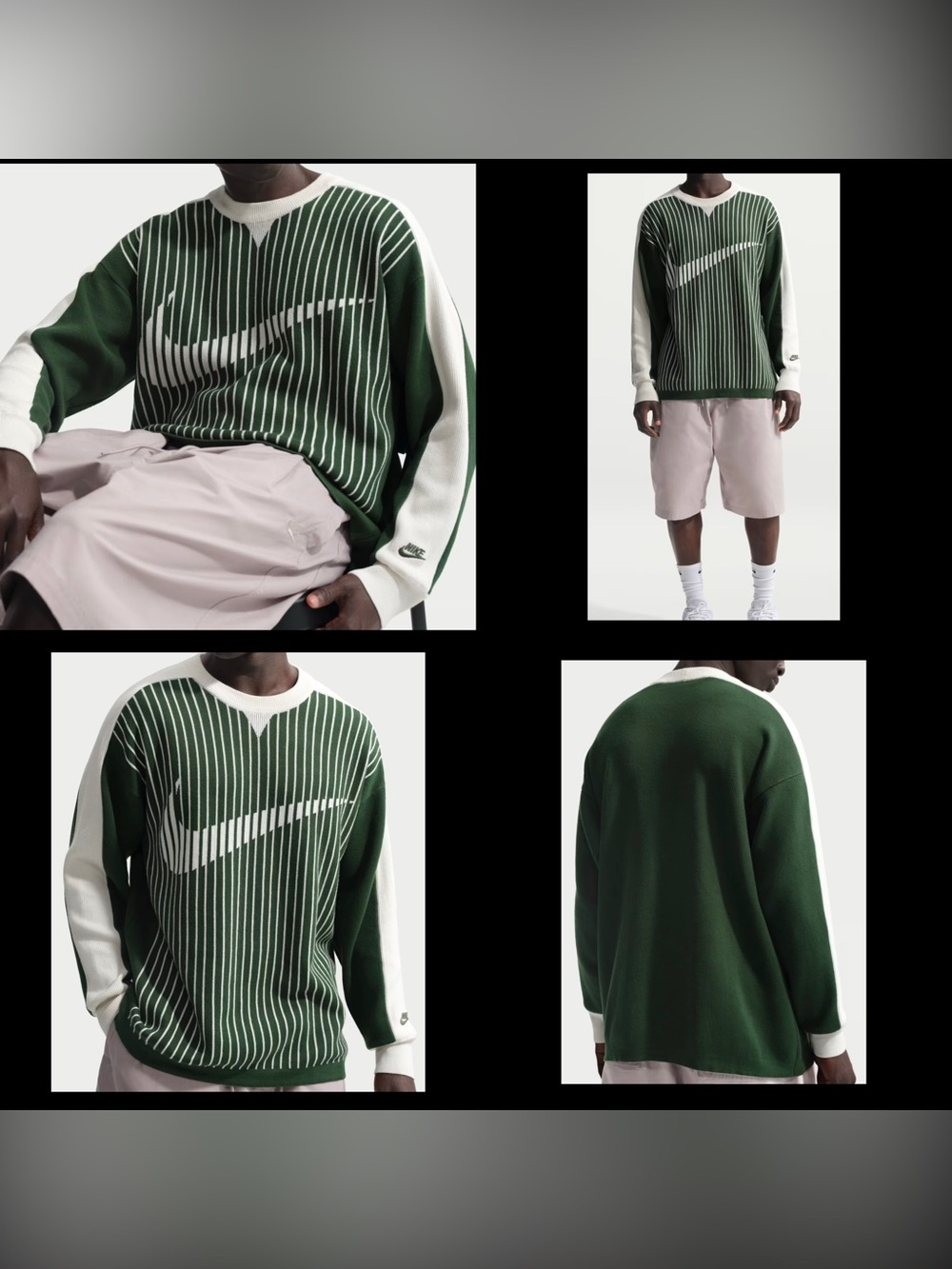 Nike Sweater Sportswear Club Jersey Crew Neck Green Men's sz Medium NEW!!
